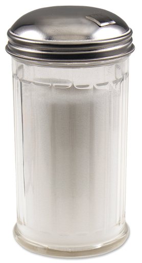 Browne - Sugar Pourer, Fluted Glass, 12oz/355ml, 5.6"/14.2cm, SS Top w/Self-Closing Side Spout - Limolin 