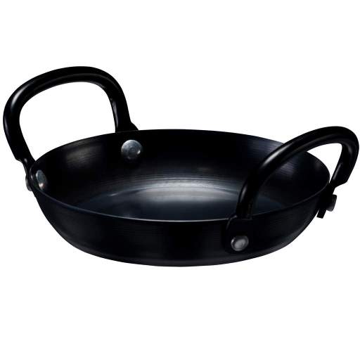 Browne - THERMALLOY Fry Pan, 2-Handle, 5.5x1.2"/14x3cm, Black Carbon Steel - Limolin 