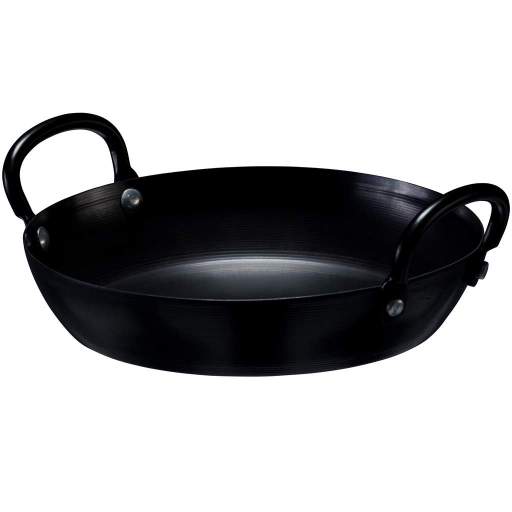 Browne - THERMALLOY Fry Pan, 2-Handle, 6.3x1.3"/16x3.3cm, Black Carbon Steel - Limolin 