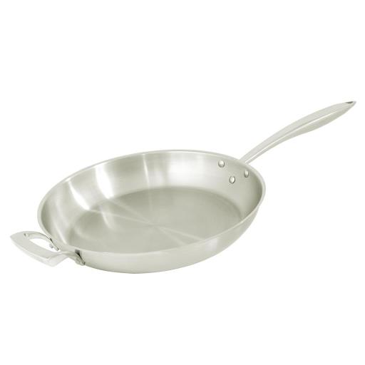 Browne - THERMALLOY Fry Pan, w/Helper Handle, 14x2.3"/36x6cm, SS - Limolin 