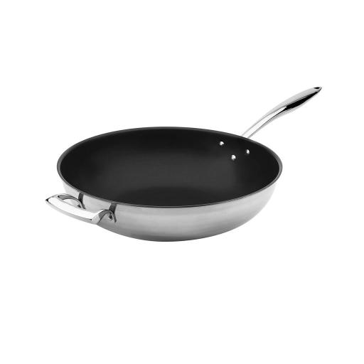 Browne - THERMALLOY Tri-ply Wok, w/Excal. 5qt/4.7L, 12x3.6"/31x9cm, SS - Limolin 