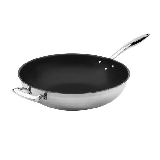 Browne - THERMALLOY Tri-ply Wok, w/Excal. 9qt/8.5L, 14x3.5"/35.5x9cm, SS - Limolin 