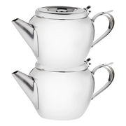 Browne - Teapot with Strainer, Stackable, 48oz/1.4L, 18/8 SS - Limolin 