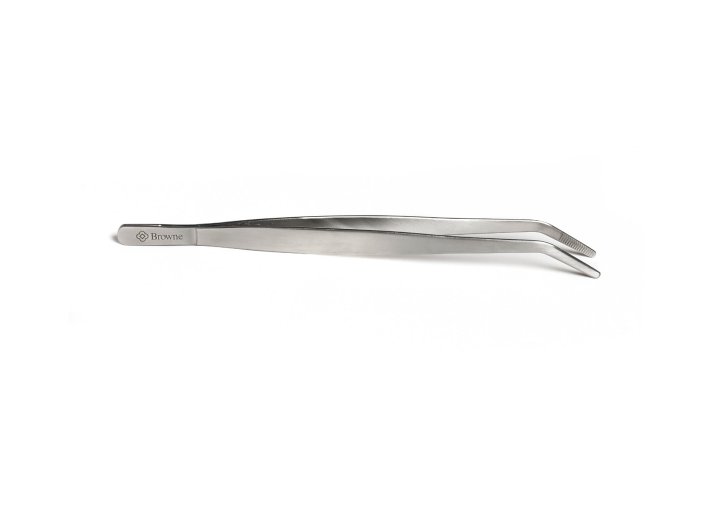 Browne - Tongs, Precision, Curved, 8"/20.3cm, SS - Limolin 