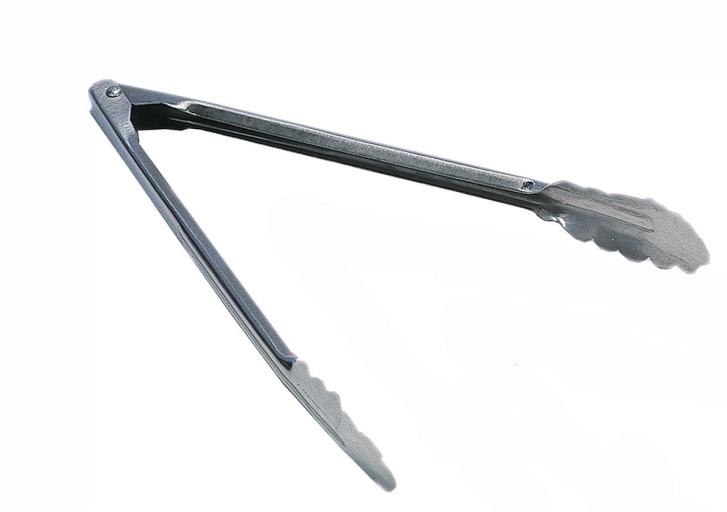 Browne - Utility Tongs, Scalloped Edges, 16"/40.6cm, SS, Satin FInish, 1.0mm - Limolin 