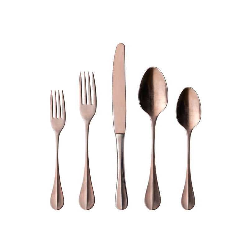 Nau - Antique Brown Flatware 5 Pieces - Set of 12