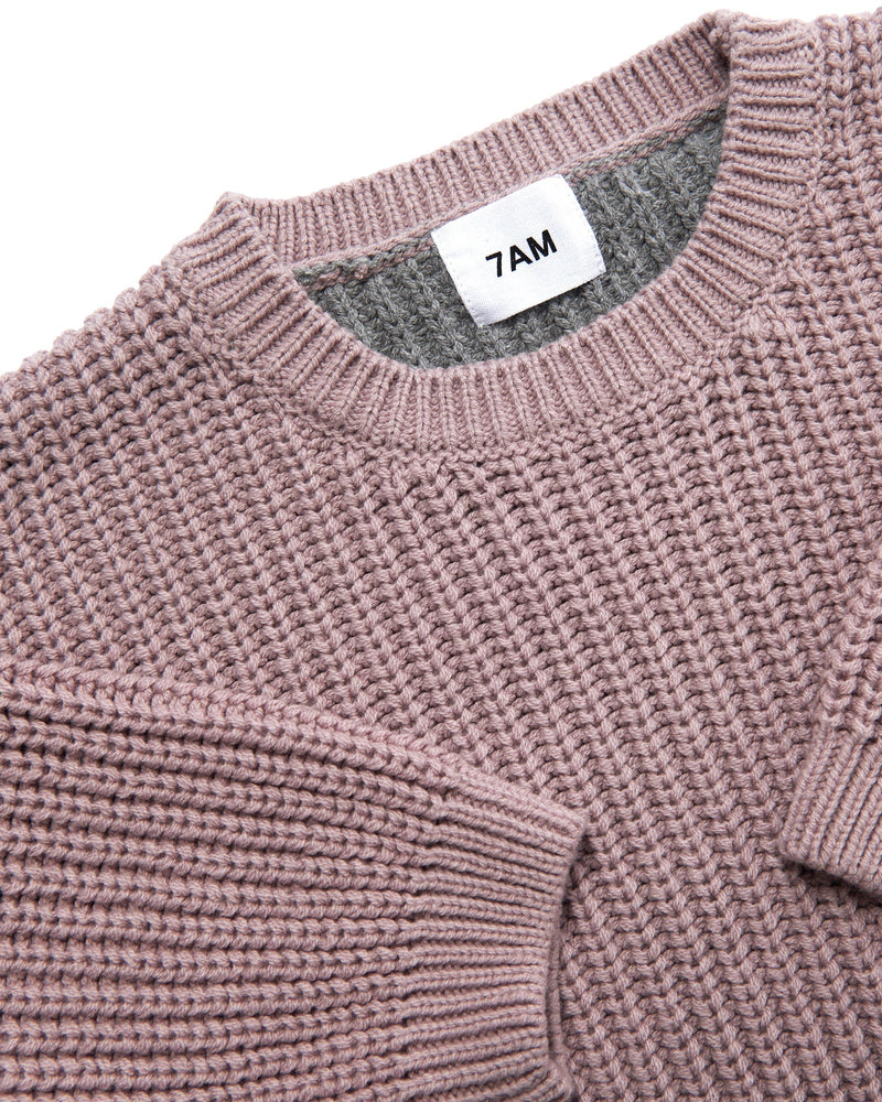7AM - Long Sleeve Boxy Sweater - Chunky