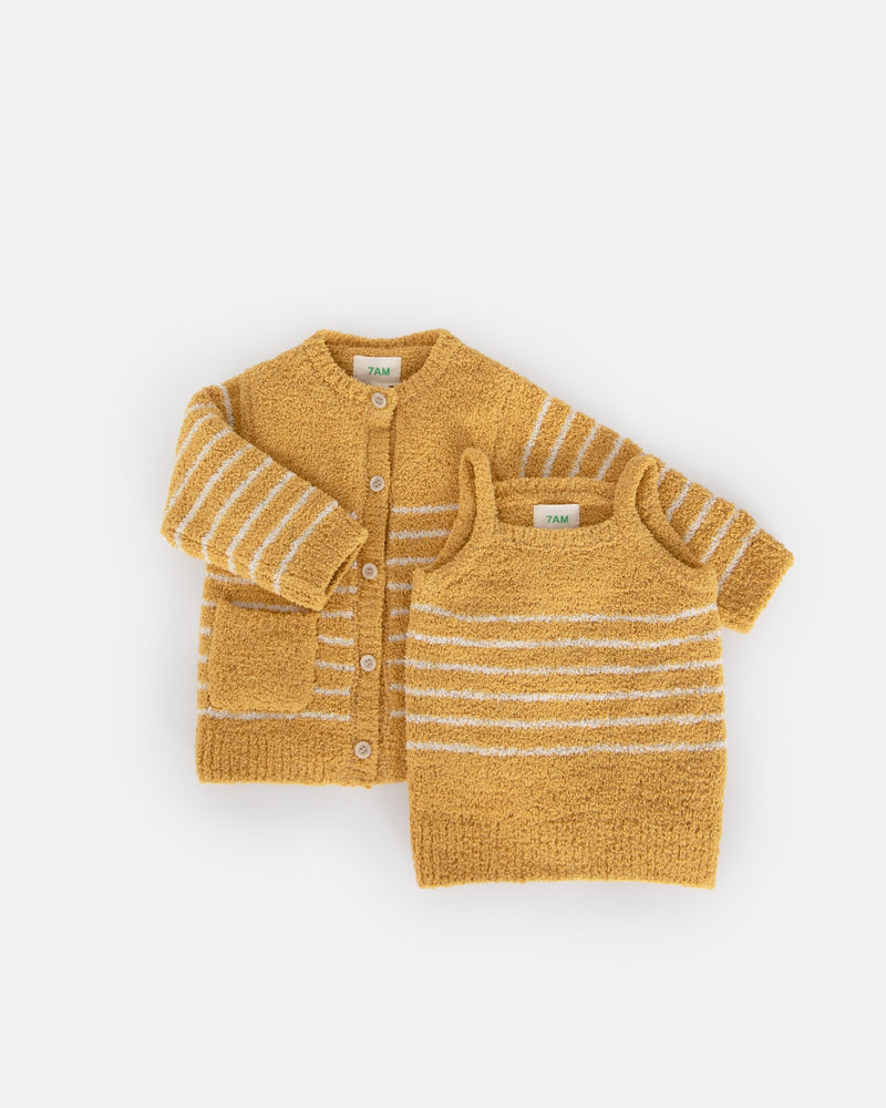 7AM - Cardigan & Camisole Set - Fuzzy