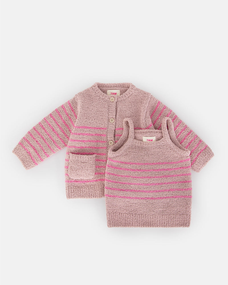 7AM - Camisole & Cardigan Set - Fuzzy