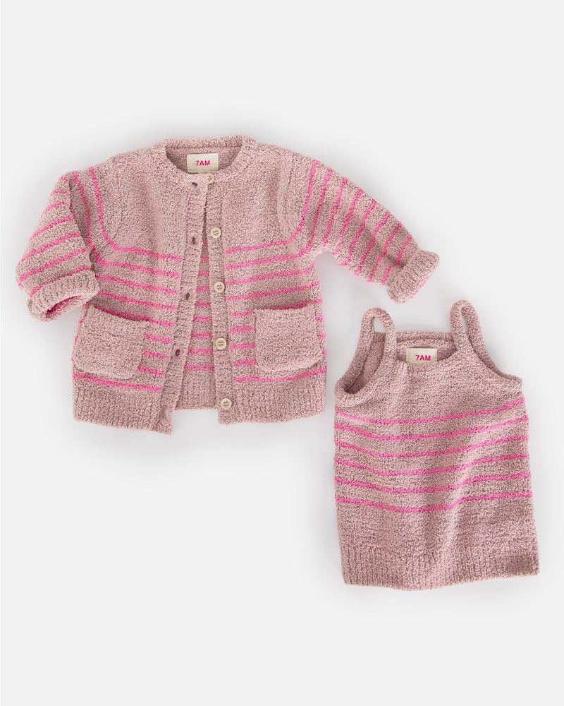 7AM - Camisole & Cardigan Set - Fuzzy