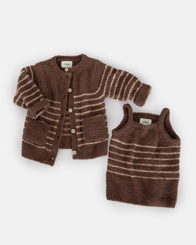 7AM - Cardigan & Camisole Set - Fuzzy