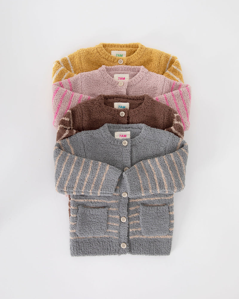 7AM - Cardigan & Camisole Set - Fuzzy