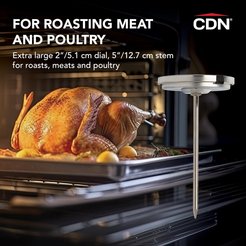 CDN - Therm Dial Cooking Meat/Poultry Glow Ovenproof ProAccurate Silver - Limolin 