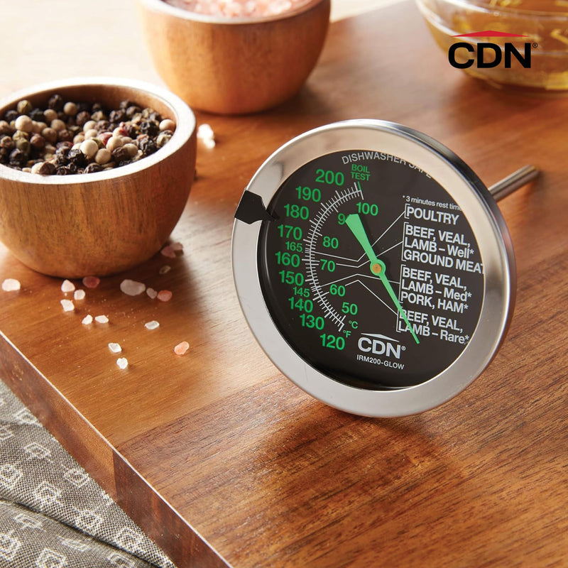 CDN - Therm Dial Cooking Meat/Poultry Glow Ovenproof ProAccurate Silver - Limolin 