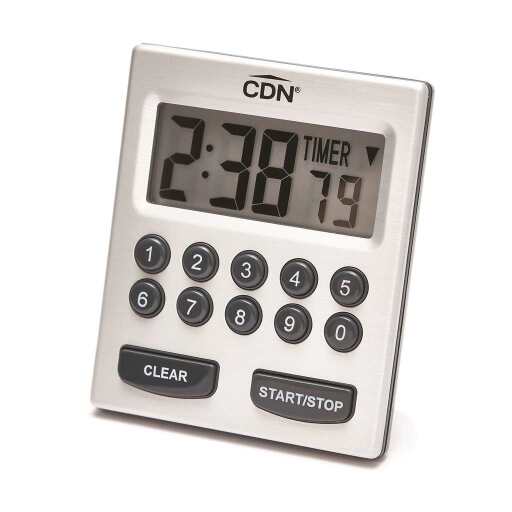CDN - Timer Digital Direct Entry Big Digits 10hr (hr/mn/sc Scale) Silver - Limolin 