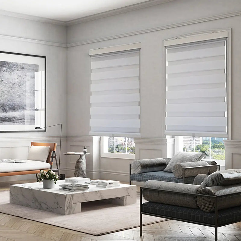 ITY Olivia Stone CDNW-1 Cordless Zebra Blind, 40 × 84 in, White