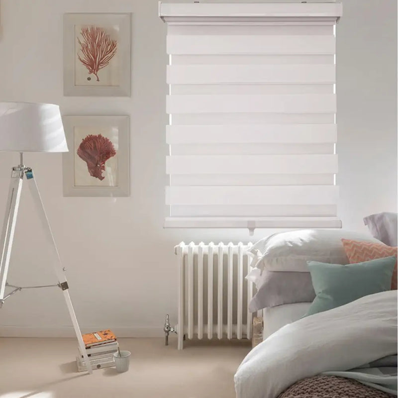 ITY Olivia Stone CDNW-1 Cordless Zebra Blind, 55 × 84 in, White
