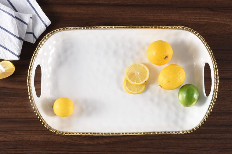 Pampa Bay - Golden Salerno Rectangular Tray with Handles - Limolin 
