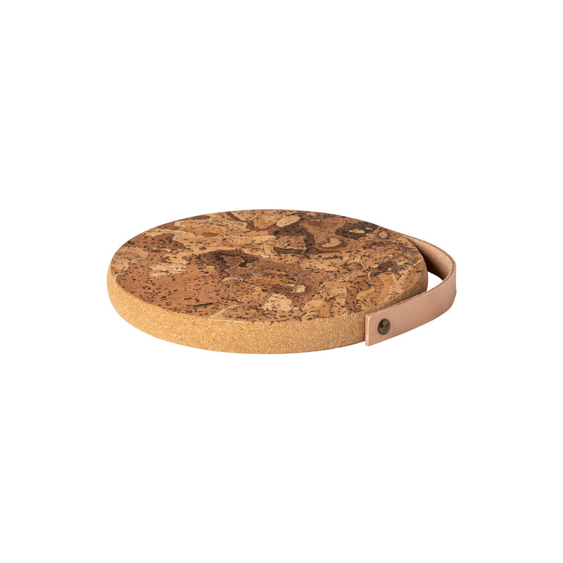 Casafina - Small Cork Trivet with Leather Handle Cork