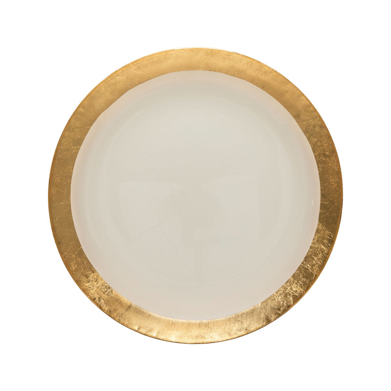 Casafina - Camilla - Gold Glass Charger Plate With Gold Rim | 13" / 33 Cm