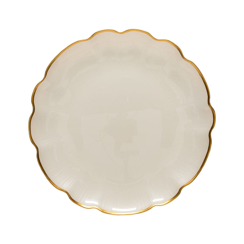 Casafina - Francesca - Gold Glass Charger Plate With Gold Rim | 13" / 33 Cm