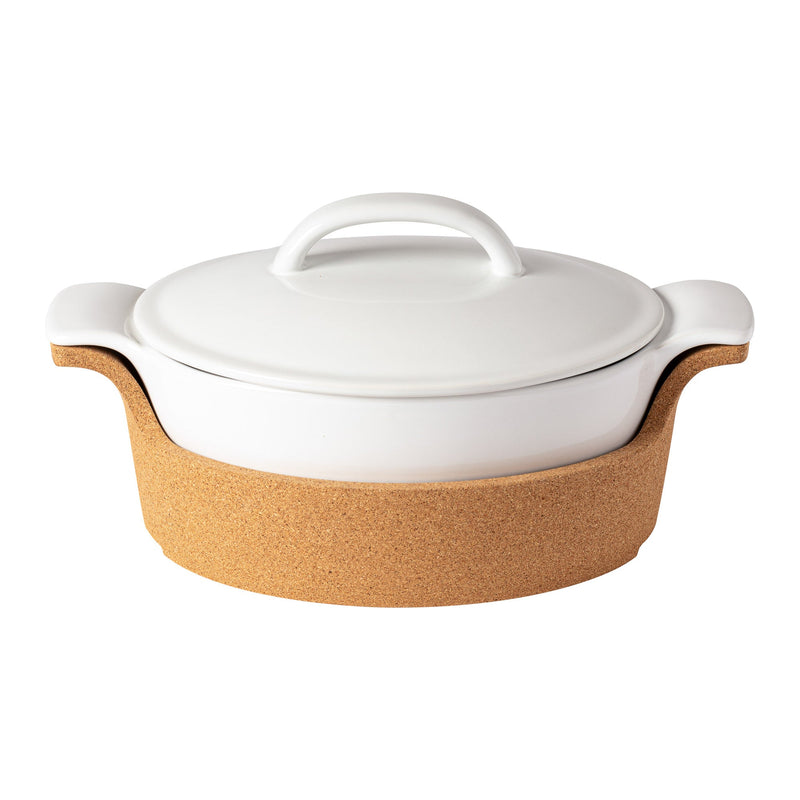 Casafina - Ensemble - Gift Oval Cov. Casserole With Cork Tray | 30 cm / 12''