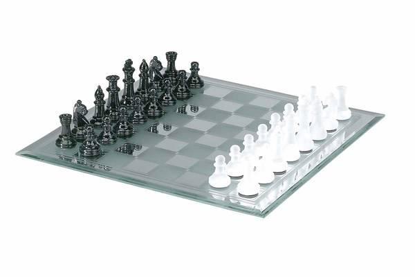 CHH Games - 13.7 Inch Black&White Mirror Chess Set - Limolin 