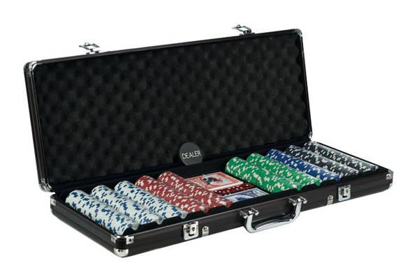 CHH Games - 500 Pc Dice Chip Black Poker Set - Limolin 