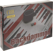 CHH Games - Backgammon - 15 Inch Black&Red Leatherette Backgammon - Limolin 
