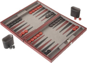 CHH Games - Backgammon - 15 Inch Black&Red Leatherette Backgammon - Limolin 