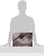 CHH Games - Backgammon - 15 Inch Black&Red Leatherette Backgammon - Limolin 