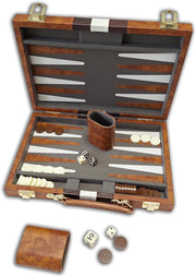 CHH Games - Backgammon - 18 Inch Vinyl Brown &Amp; White Backgammon - Limolin 
