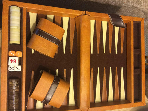 CHH Games - Backgammon - 9 Inch Brown/ Tan Backgammon - Limolin 