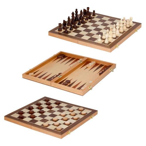 CHH Games - Checkers - 15 Inch Folding 3-In-1 Game Set - Limolin 