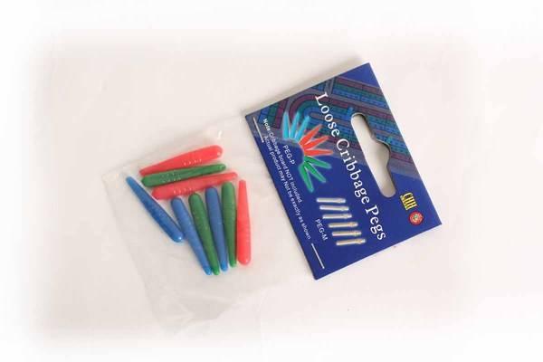 CHH Games - Cribbage - 9 Pc/Set Plastic Pegs (3 Colors) - Limolin 