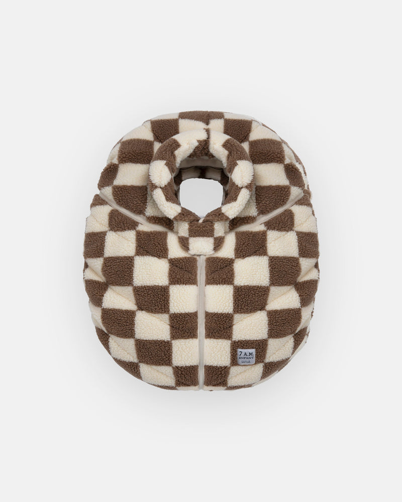 7AM - Car Seat Cocoon - Checker Berber - Print Checkers Tan - 0-12M