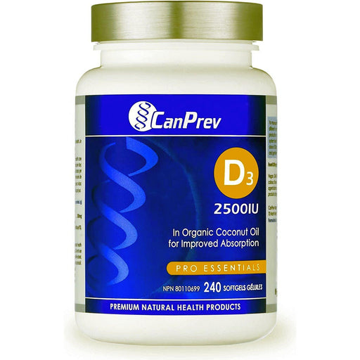 Canprev - D3 2500IU - MCT Base, 240 softgels - Limolin 