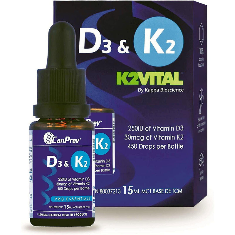 Canprev - D3 & K2 Drops - MCT base, 15 ml - Limolin 
