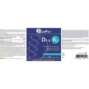 Canprev - D3 & K2 - Organic Coconut Oil, 240 softgels - Limolin 