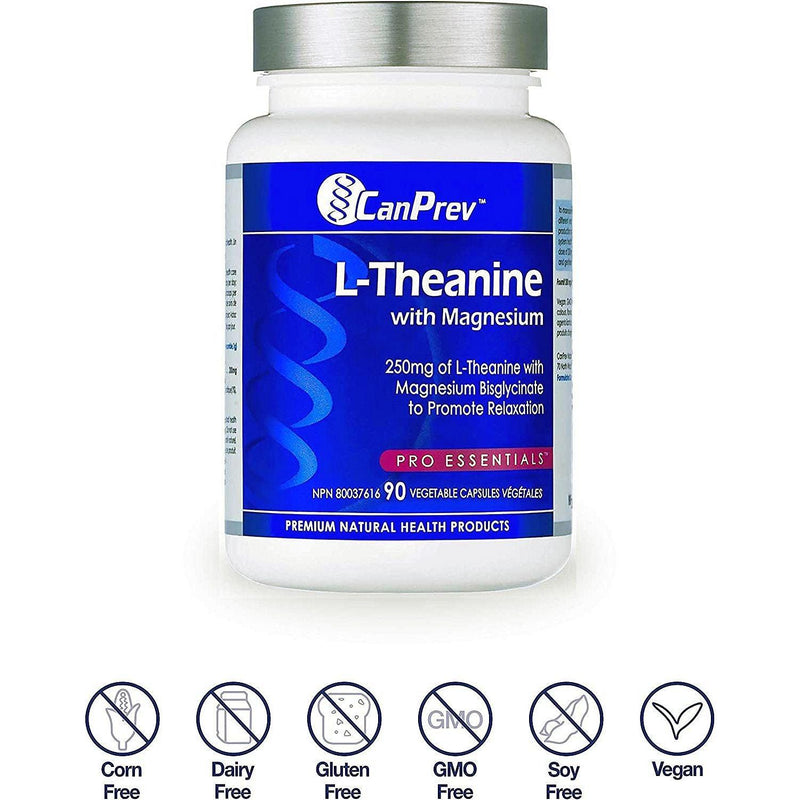 Canprev - L-Theanine with Magnesium, 90 v-caps - Limolin 