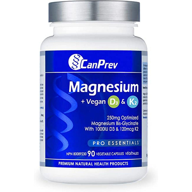 Canprev - Magnesium + Vegan D3 & K2, 90 v-caps - Limolin 