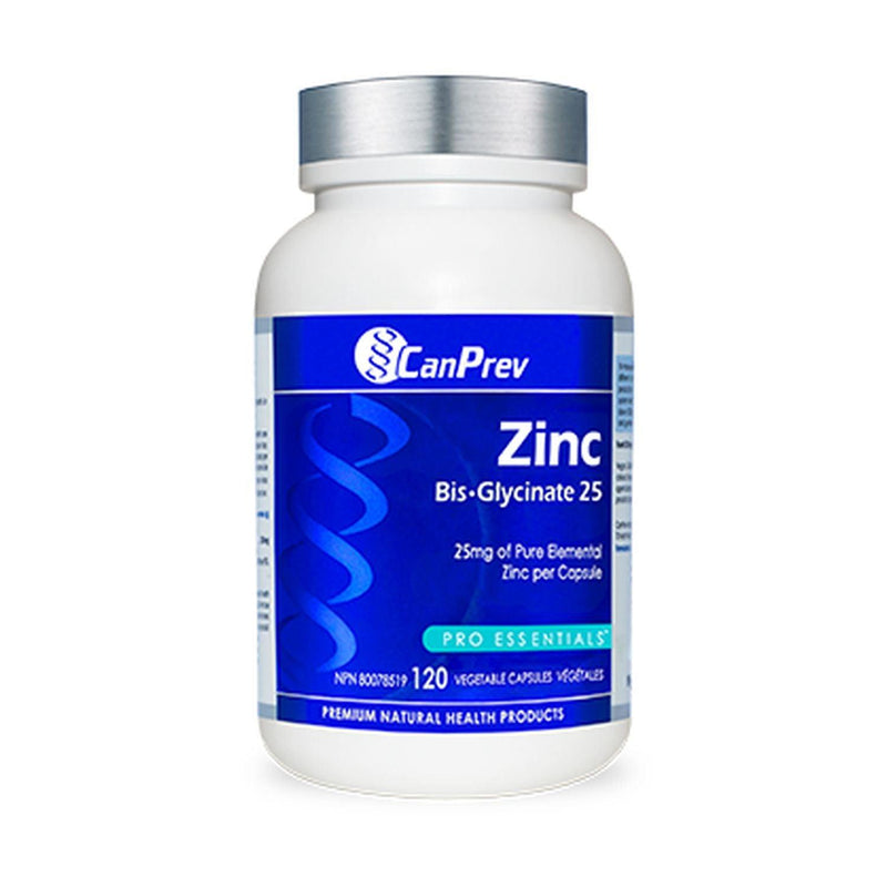 Canprev - Zinc Bis-Glycinate 25, 120 Vegetable Capsules - Limolin 