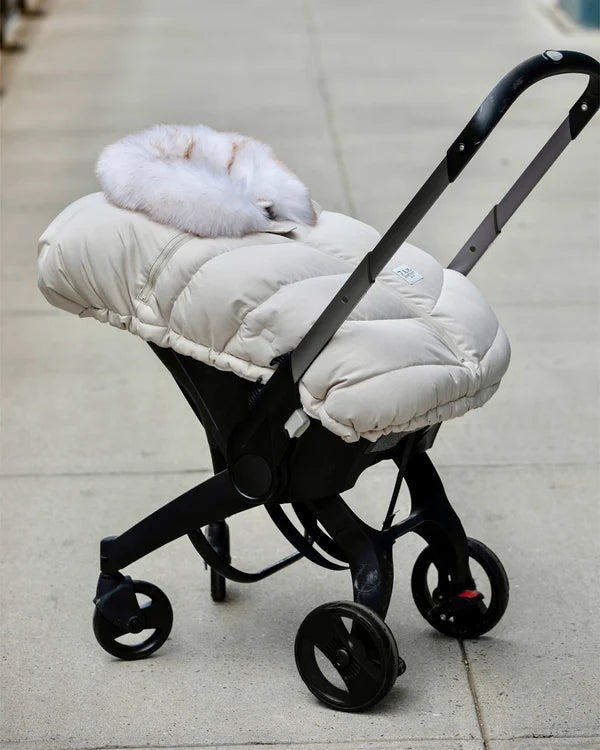 7AM - Car Seat Cocoon - Woodland Greige Fur - 0-12M