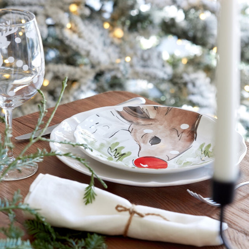 Casafina - Deer Friends Salad plate set/4 - Limolin 