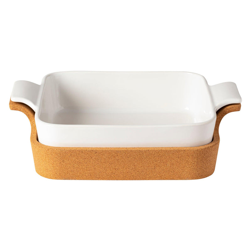 Casafina - Ensemble white square baker w/cork tray 32 - Limolin 