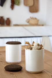 Casafina - Modern Storage Garlic Canister w/smoked cork lid - Limolin 