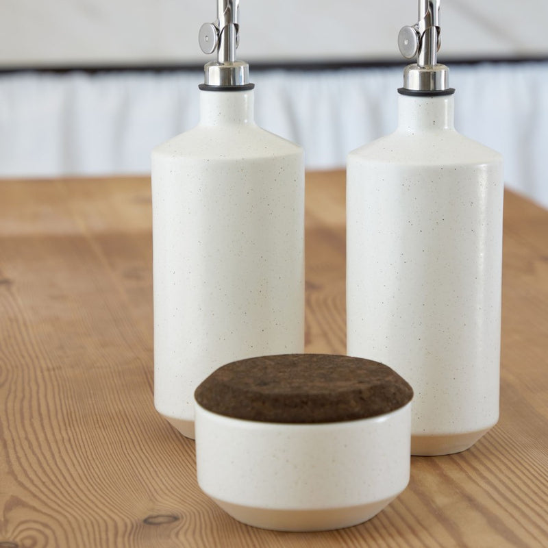 Casafina - Modern Storage Salt Cellar w/smoked cork lid - Limolin 