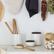 Casafina - Modern Storage Salt Cellar w/smoked cork lid - Limolin 