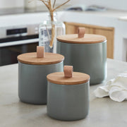 Casafina - Pacifica Canister w/oak lid 12cm - Limolin 