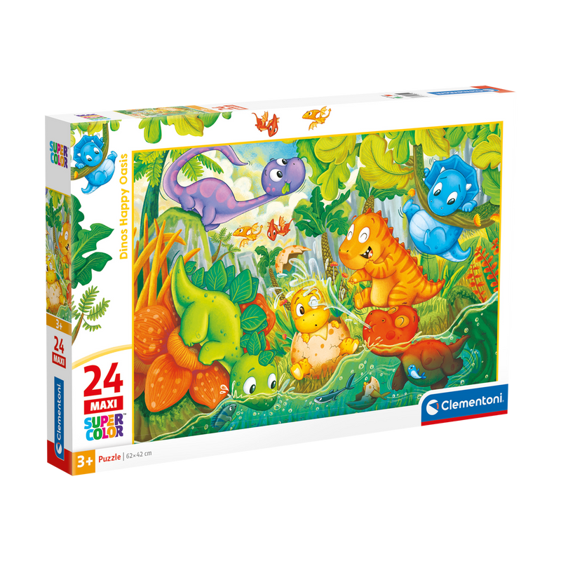 Clementoni - Dinos Happy Oasis (24-Piece Puzzle) - Limolin 